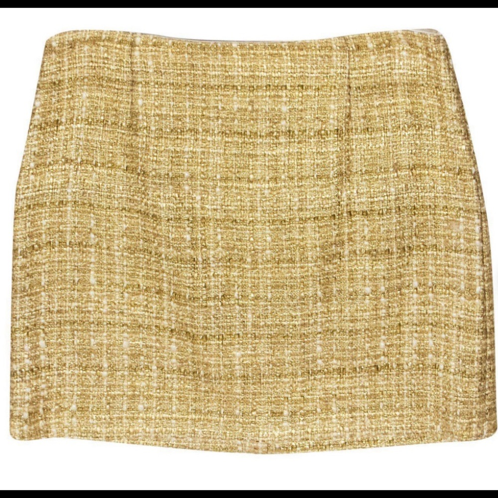 Alice + Olivia gold mini skirt